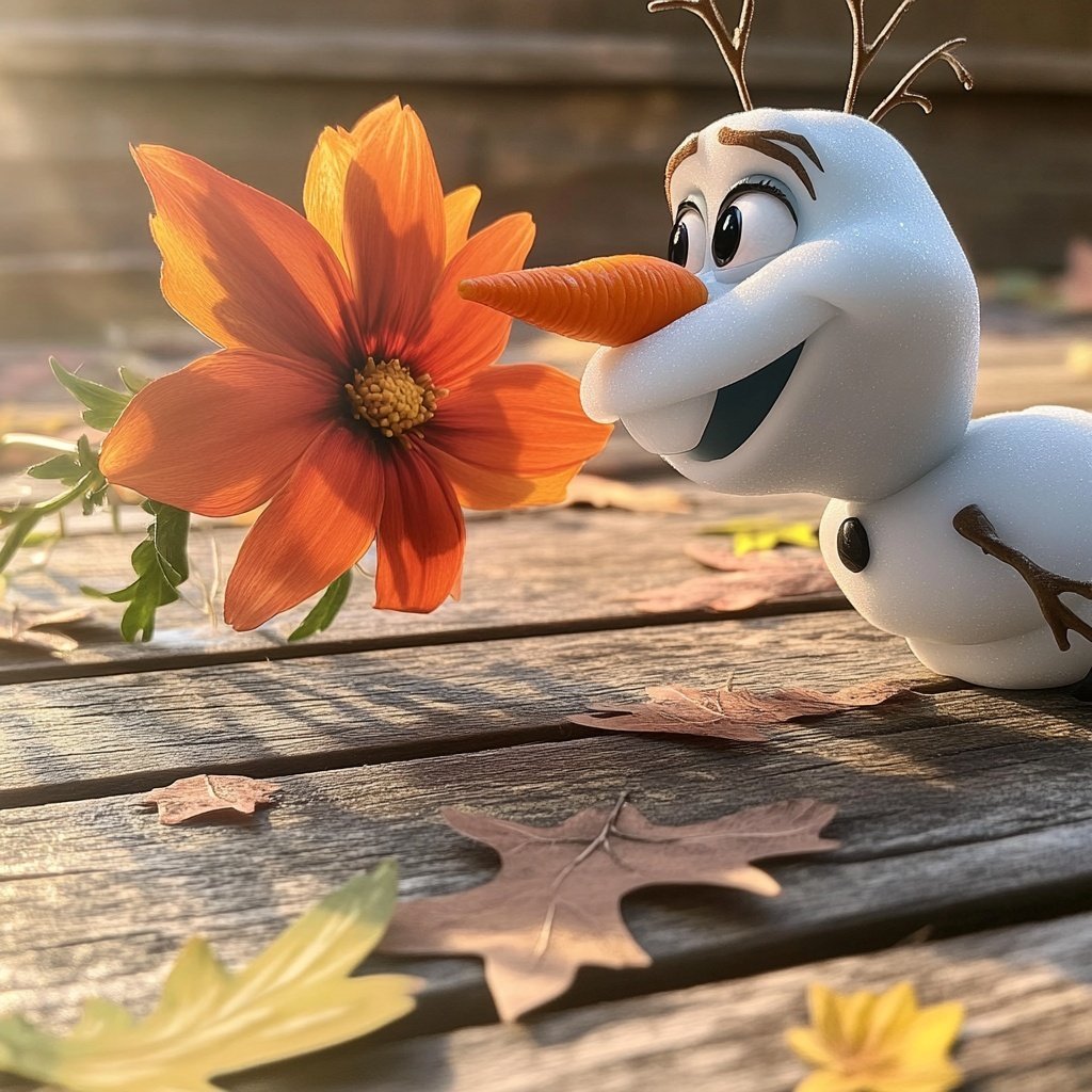 Olaf schnüffelnde Blume