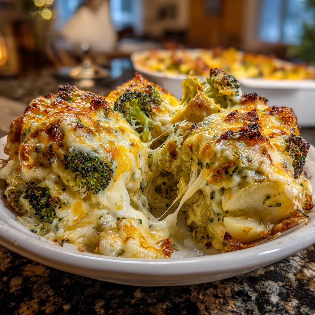 Cremiger Brokkoli Kartoffel Auflauf