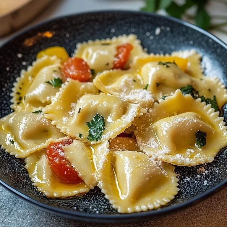 Bunte Ravioli-Gemüse-Pfanne