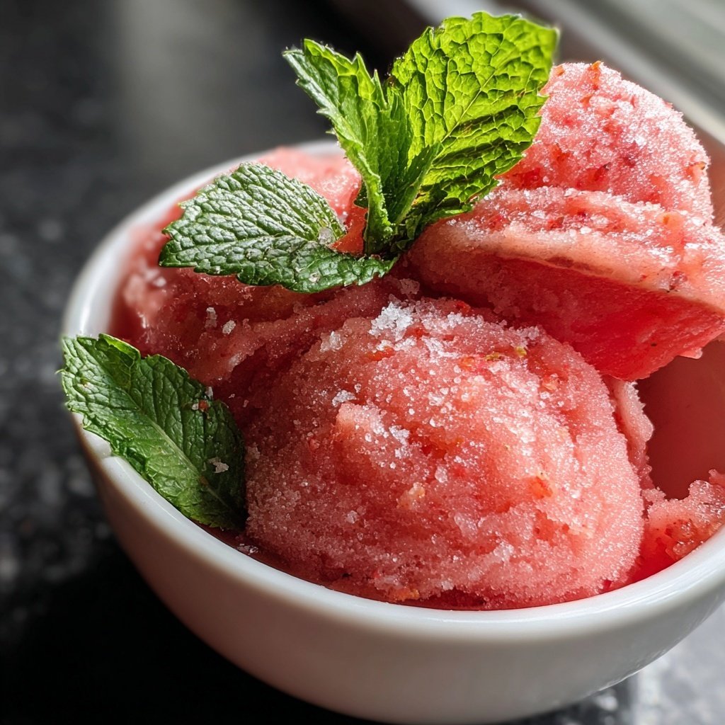 Erdbeer Sorbet Mit Minze