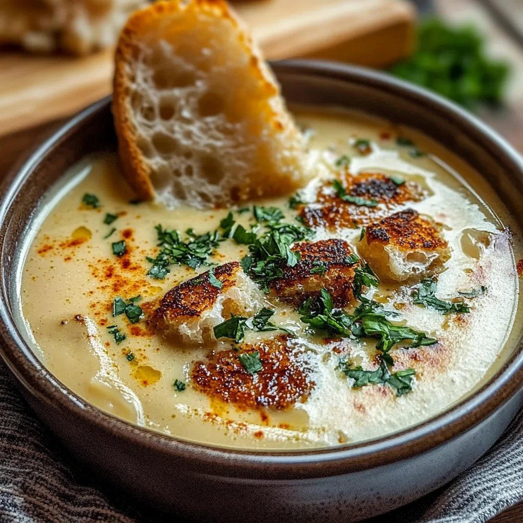 Cremige toskanische weiße Bohnensuppe