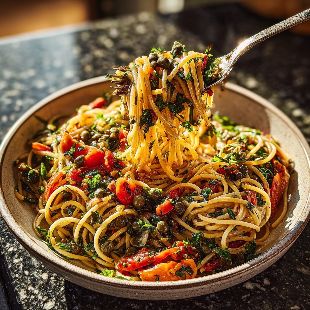 Mediterraner Nudelsalat Mit Kapern