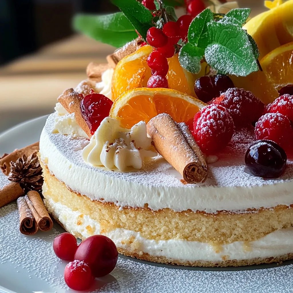 Torte mit Orange-Konfitüre und Mascarpone
