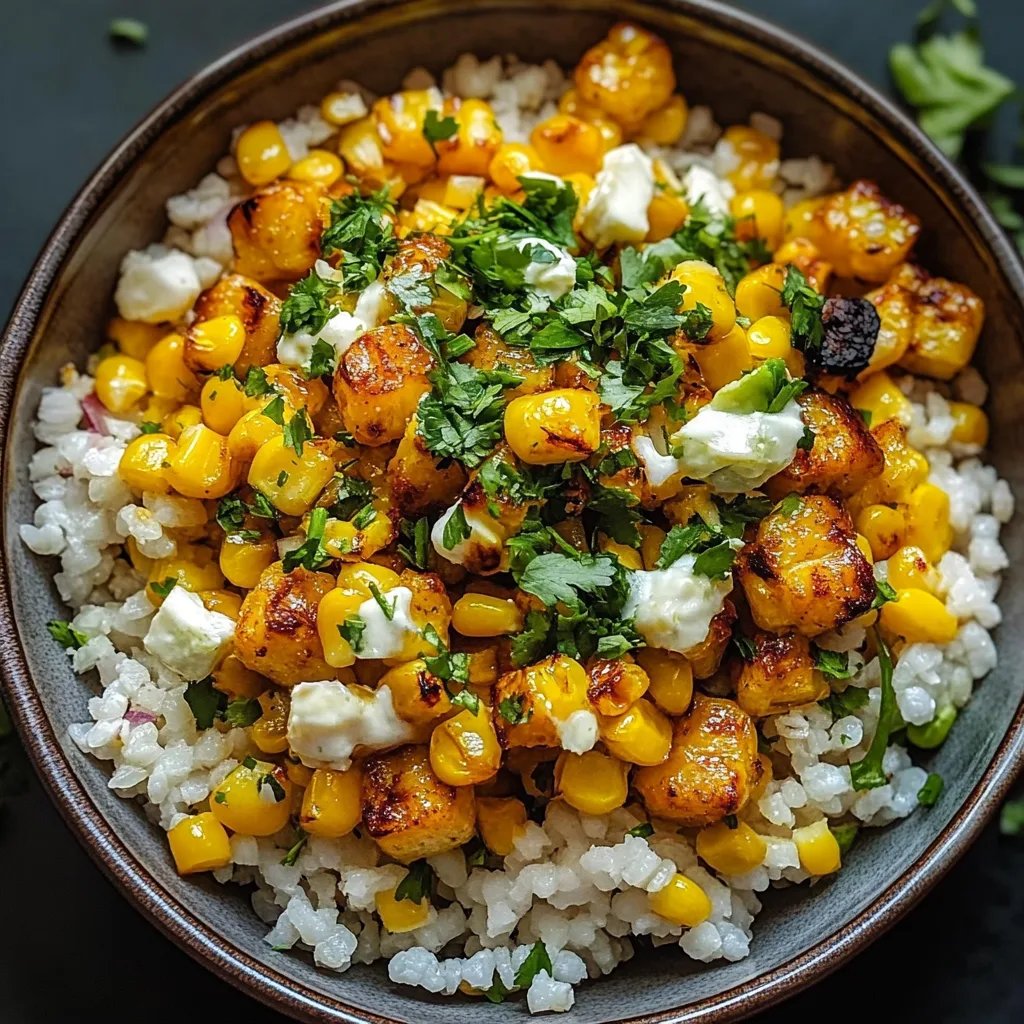 Street Corn Hähnchen Reis Bowl